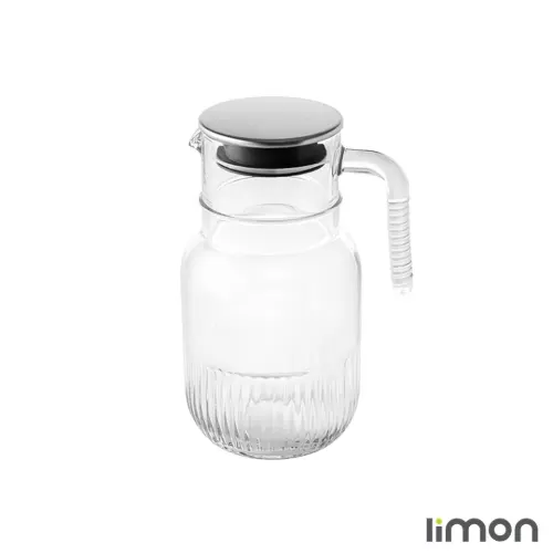 پارچ شیشه ای شیاردار 1.5 لیتر در استیل لیمون 2375