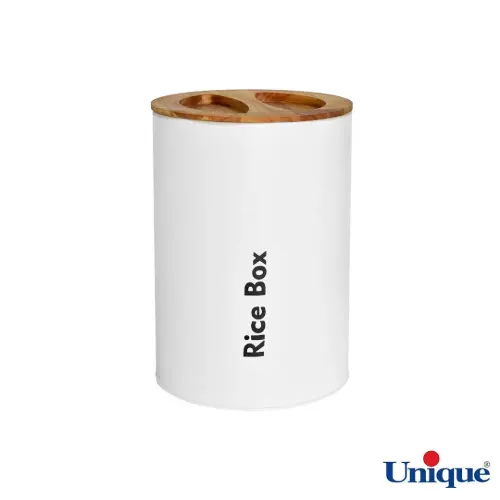 خرید سرویس آشپزخانه یونیک 16 پارچه UN-8060 سفید با درب بامبو