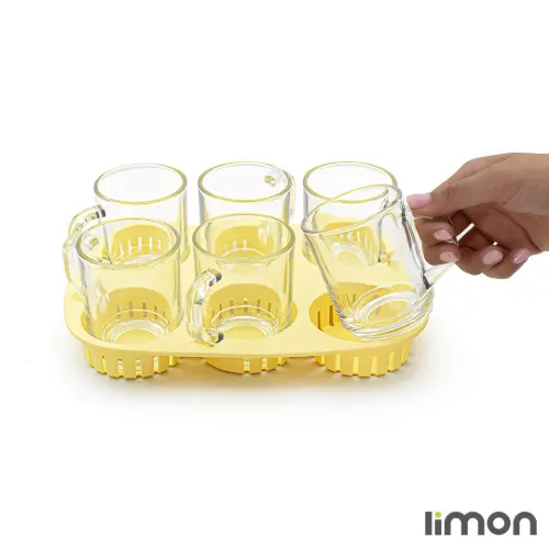 ظرف شیشه ای گرد 190 سی سی در چوبی لیمون 2193