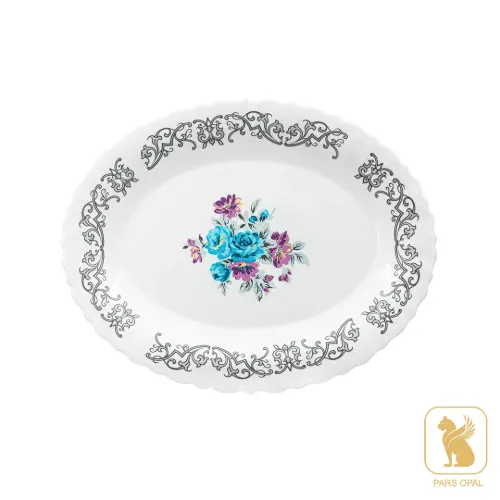 دیس بیضی 1050 پارس اپال طرح نلی آبی کد 180