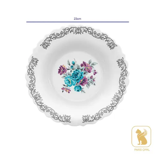 قیمت بشقاب گود 225 پارس اپال طرح نلی آبی کد 180