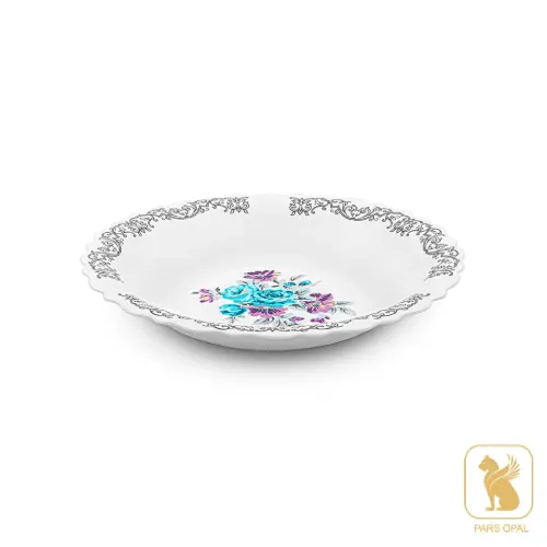 خرید بشقاب گود 225 پارس اپال طرح نلی آبی کد 180