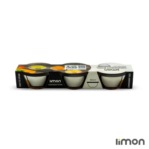 ست سه عددی پیاله استیل 100میلی لیتر دربدار لیمون 2342