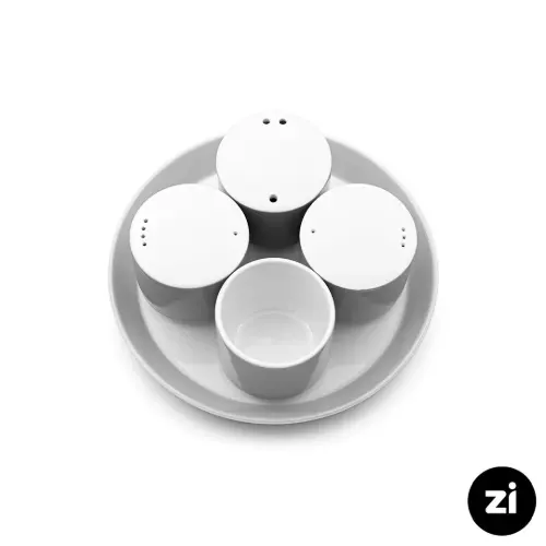 ست 5 پارچه نمک فلفل سماق چینی زرین Zi فرم اس پاستل طوسی