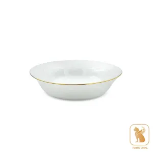 کاسه پارس اپال طرح سفید لب طلا کد 780