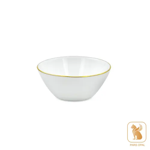 پیاله ماست خوری سفید لب طلا پارس اپال کد 720