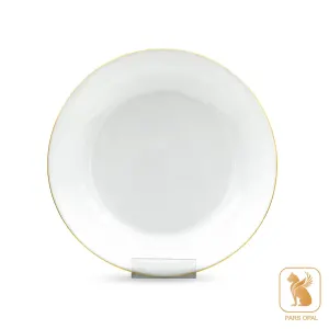 دیس گرد سفید لب طلا اپال کد 1030