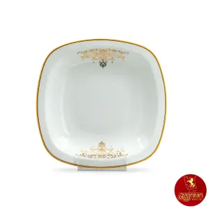 بشقاب گود چینی زرین کواترو مونت کارلو طلایی سایز 20