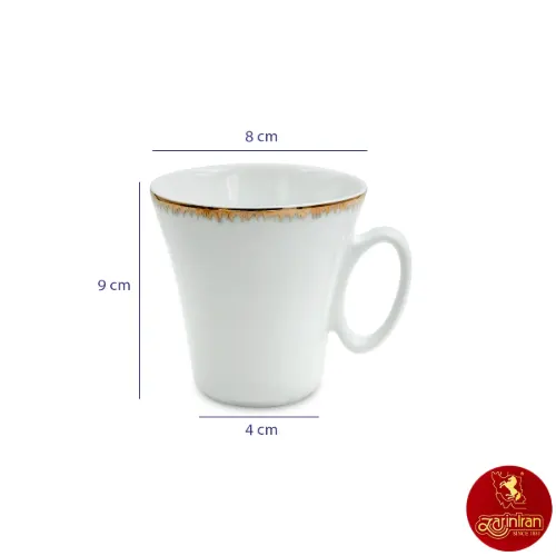 فنجان چای خوری چینی زرین وینچی رویال پلاتینی