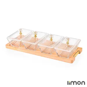 اردور خوری مستطیل دربدار 4 خانه پایه چوبی 2249