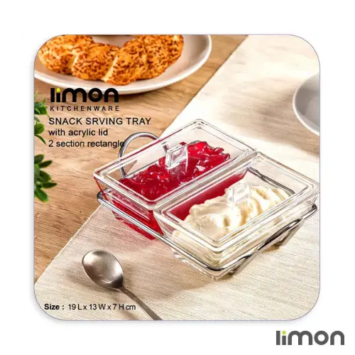 اردورخوری شیشه ای لیمون مستطیل 2 خانه 2103