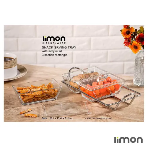 اردور خوری شیشه ای 3 خانه لیمون کد 2104