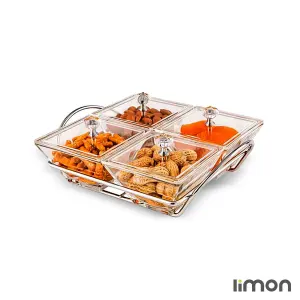 اردورخوری شیشه ای لیمون مربع 4 خانه 2108