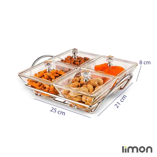 اردورخوری شیشه ای لیمون مربع
