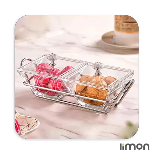 اردورخوری شیشه ای لیمون مربع