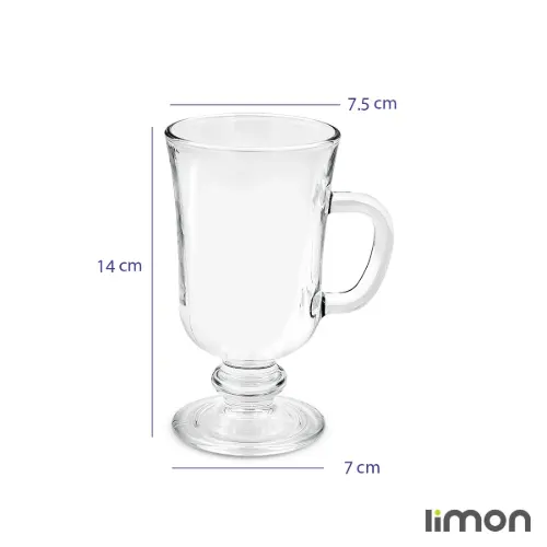 لیوان پایه دار شیشه ای لیمون 6 عددی