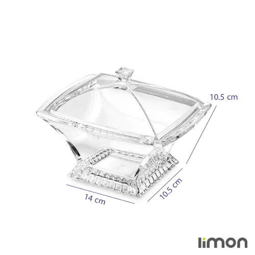 قندان چهار گوش اکرولیک لیمون