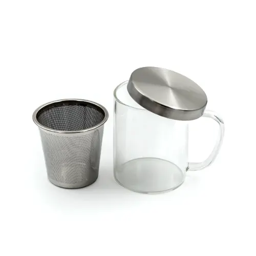 دمنوش درب استیل و داخل استیل دسته دار