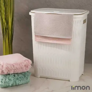 سبد رخت دربدار بلند طرح بامبو لیمون 1510