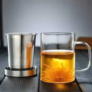 لیوان دمنوش پیرکس با تفاله گیر 400 میلی لیتر وارداتی