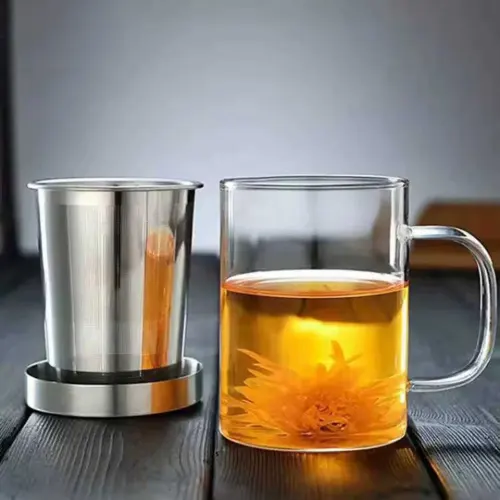 لیوان دمنوش پیرکس با تفاله گیر 400 میلی لیتر وارداتی