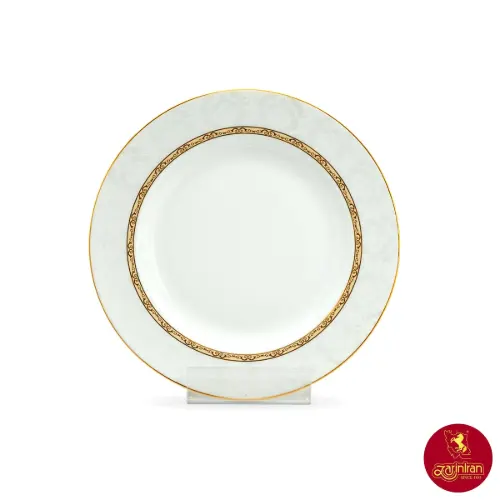 بشقاب پیش دستی چینی زرین ایتالیا اف طرح هدیه طلایی سایز 19 درجه عالی